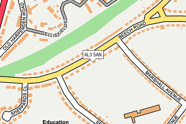 AL3 5AN map - OS OpenMap – Local (Ordnance Survey)