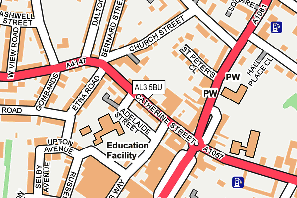 AL3 5BU map - OS OpenMap – Local (Ordnance Survey)