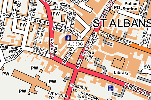 AL3 5DG map - OS OpenMap – Local (Ordnance Survey)