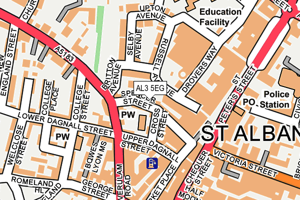 AL3 5EG map - OS OpenMap – Local (Ordnance Survey)