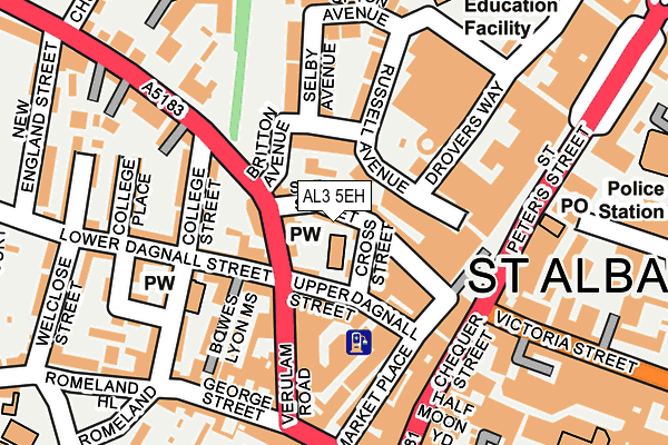 AL3 5EH map - OS OpenMap – Local (Ordnance Survey)
