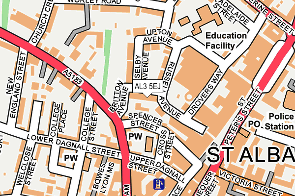 AL3 5EJ map - OS OpenMap – Local (Ordnance Survey)