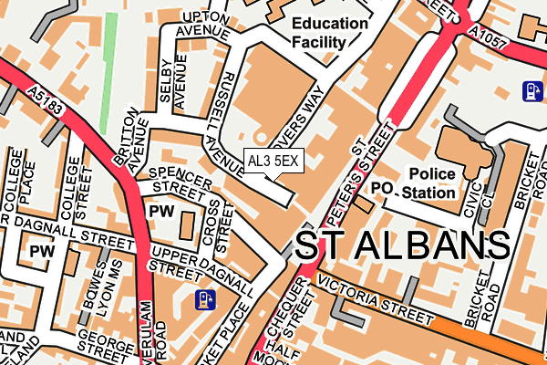 AL3 5EX map - OS OpenMap – Local (Ordnance Survey)