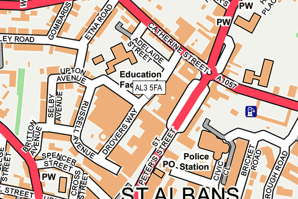 AL3 5FA map - OS OpenMap – Local (Ordnance Survey)
