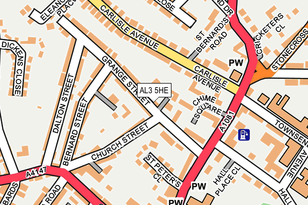 AL3 5HE map - OS OpenMap – Local (Ordnance Survey)