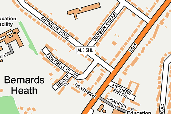 AL3 5HL map - OS OpenMap – Local (Ordnance Survey)