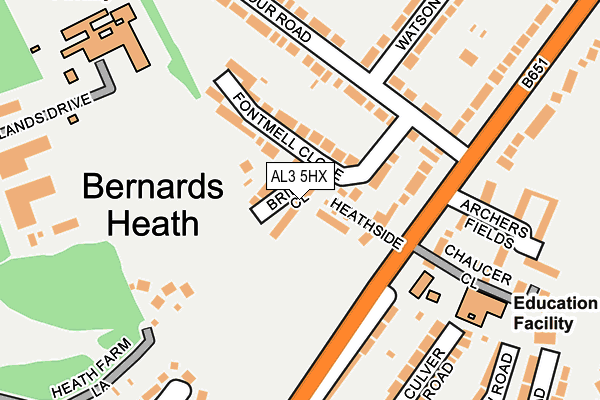 AL3 5HX map - OS OpenMap – Local (Ordnance Survey)