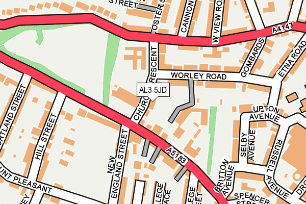 AL3 5JD map - OS OpenMap – Local (Ordnance Survey)