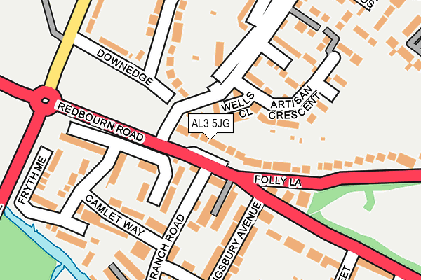 AL3 5JG map - OS OpenMap – Local (Ordnance Survey)