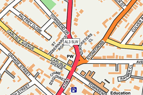AL3 5LW map - OS OpenMap – Local (Ordnance Survey)