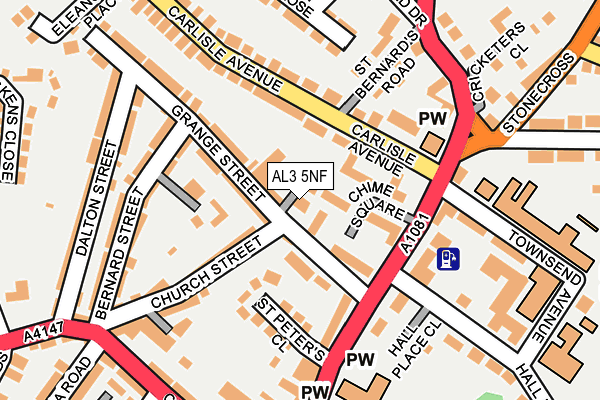 AL3 5NF map - OS OpenMap – Local (Ordnance Survey)