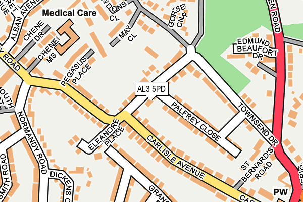 AL3 5PD map - OS OpenMap – Local (Ordnance Survey)
