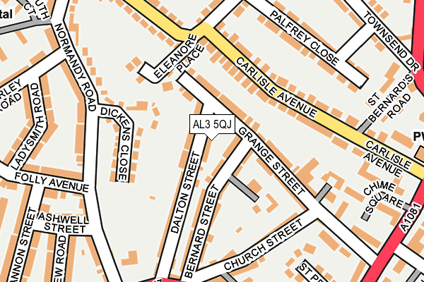 AL3 5QJ map - OS OpenMap – Local (Ordnance Survey)