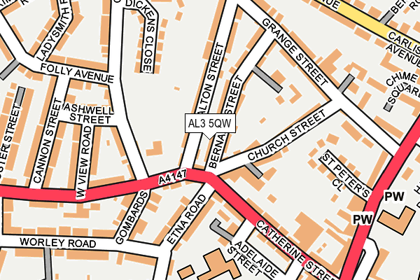 AL3 5QW map - OS OpenMap – Local (Ordnance Survey)