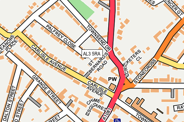 AL3 5RA map - OS OpenMap – Local (Ordnance Survey)