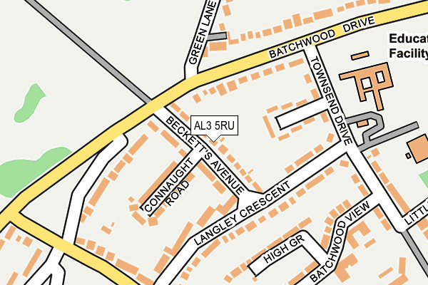 AL3 5RU map - OS OpenMap – Local (Ordnance Survey)