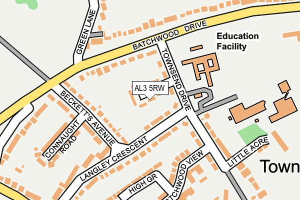 AL3 5RW map - OS OpenMap – Local (Ordnance Survey)
