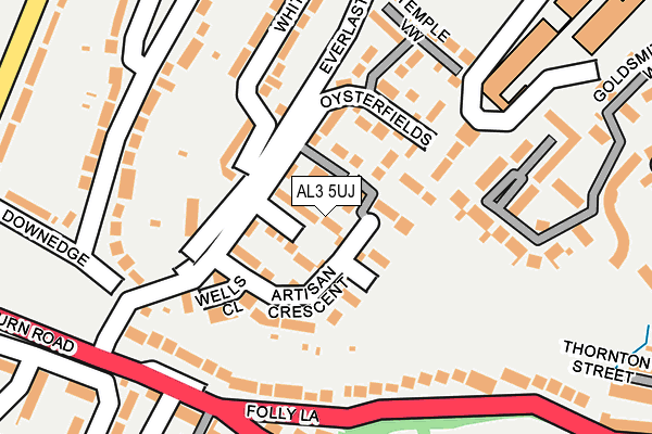 AL3 5UJ map - OS OpenMap – Local (Ordnance Survey)