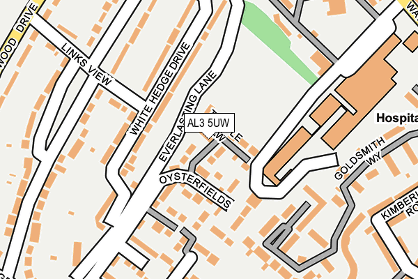 AL3 5UW map - OS OpenMap – Local (Ordnance Survey)
