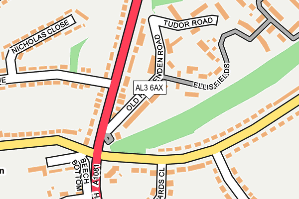 AL3 6AX map - OS OpenMap – Local (Ordnance Survey)