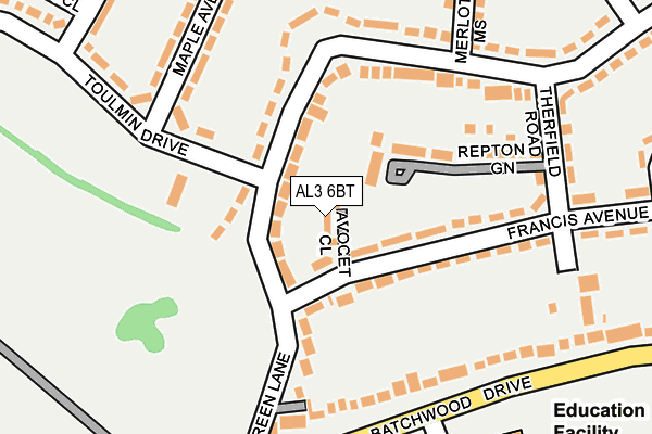 AL3 6BT map - OS OpenMap – Local (Ordnance Survey)