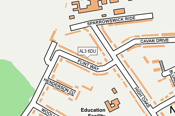 AL3 6DU map - OS OpenMap – Local (Ordnance Survey)