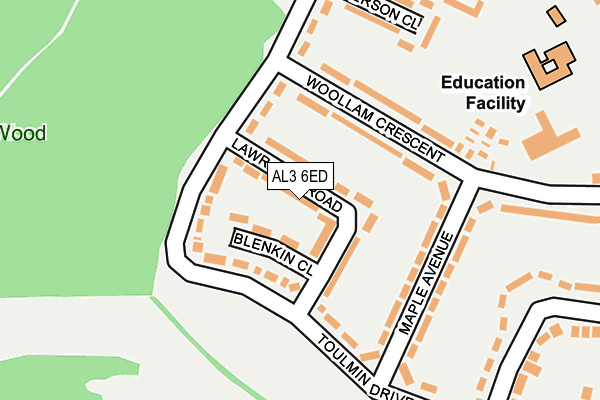 AL3 6ED map - OS OpenMap – Local (Ordnance Survey)