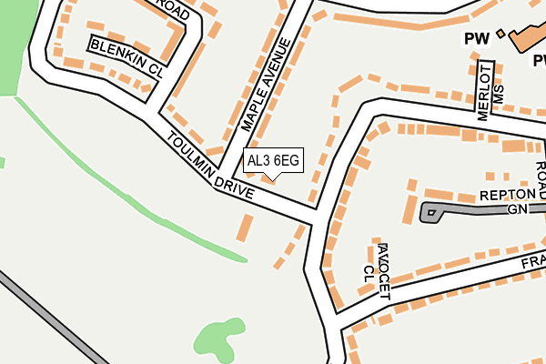 AL3 6EG map - OS OpenMap – Local (Ordnance Survey)