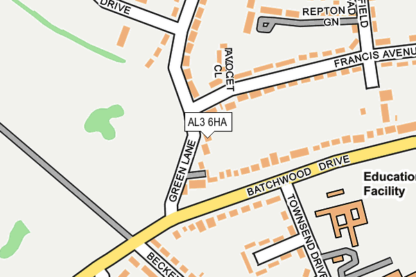 AL3 6HA map - OS OpenMap – Local (Ordnance Survey)