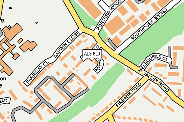 AL3 6LJ map - OS OpenMap – Local (Ordnance Survey)