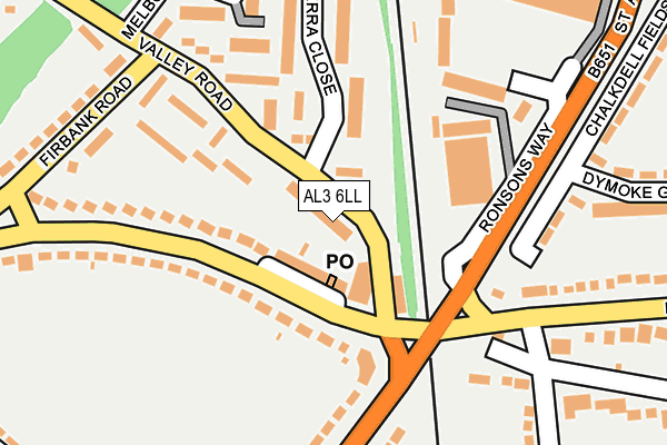 AL3 6LL map - OS OpenMap – Local (Ordnance Survey)