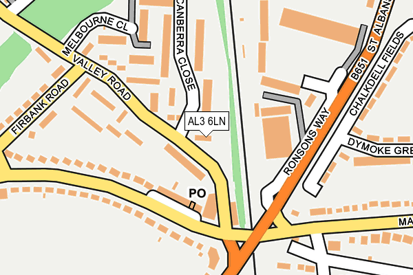 AL3 6LN map - OS OpenMap – Local (Ordnance Survey)