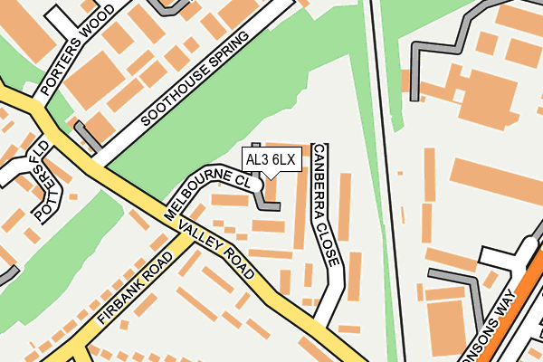 AL3 6LX map - OS OpenMap – Local (Ordnance Survey)