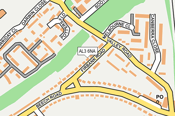 AL3 6NA map - OS OpenMap – Local (Ordnance Survey)