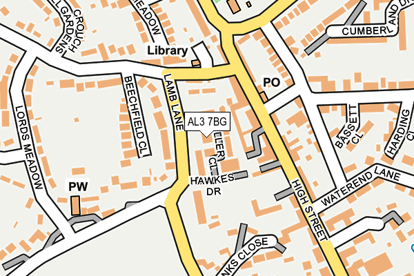 AL3 7BG map - OS OpenMap – Local (Ordnance Survey)