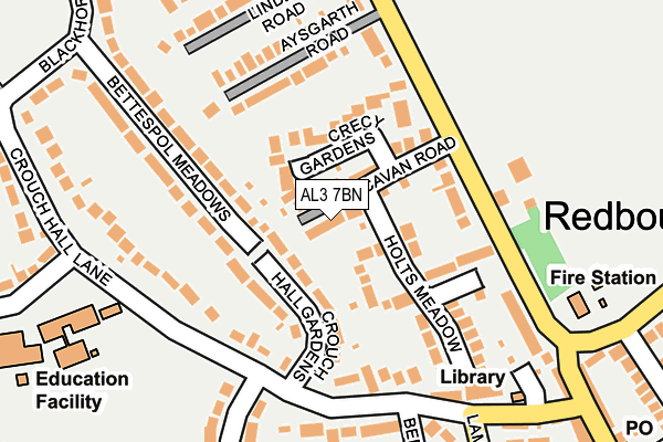 AL3 7BN map - OS OpenMap – Local (Ordnance Survey)