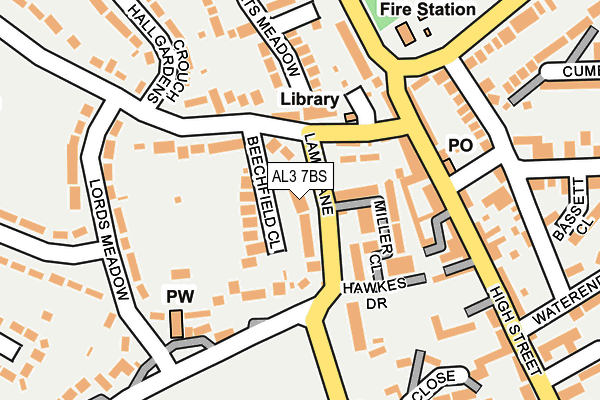 AL3 7BS map - OS OpenMap – Local (Ordnance Survey)