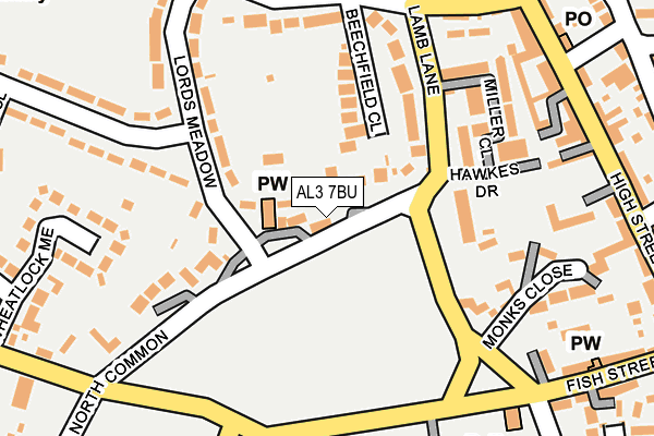 AL3 7BU map - OS OpenMap – Local (Ordnance Survey)