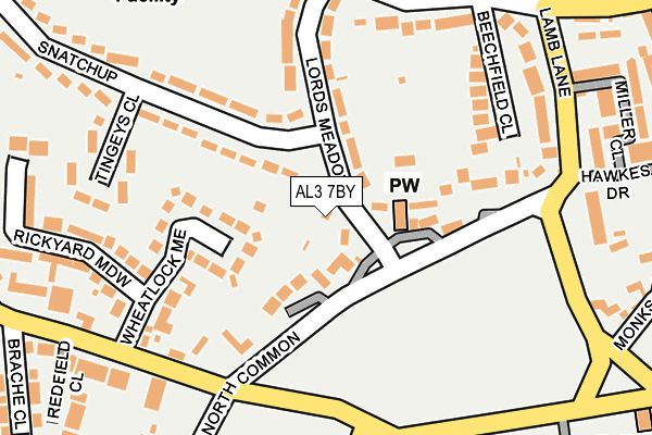 AL3 7BY map - OS OpenMap – Local (Ordnance Survey)