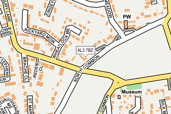 AL3 7BZ map - OS OpenMap – Local (Ordnance Survey)