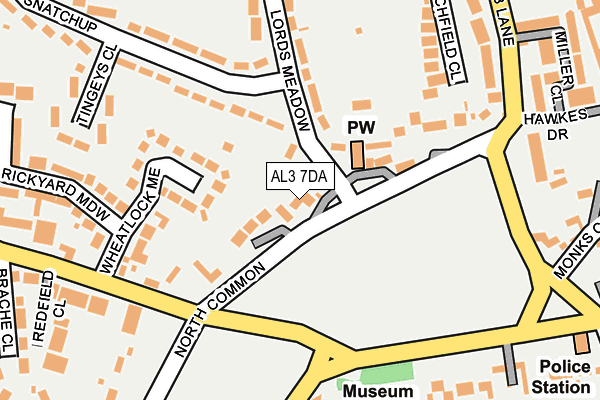 AL3 7DA map - OS OpenMap – Local (Ordnance Survey)