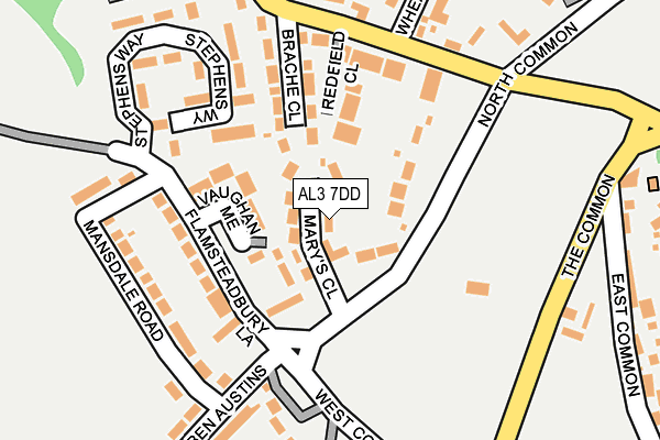 AL3 7DD map - OS OpenMap – Local (Ordnance Survey)