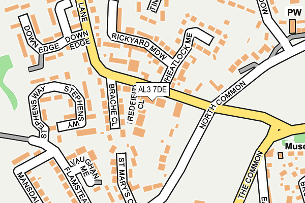 AL3 7DE map - OS OpenMap – Local (Ordnance Survey)