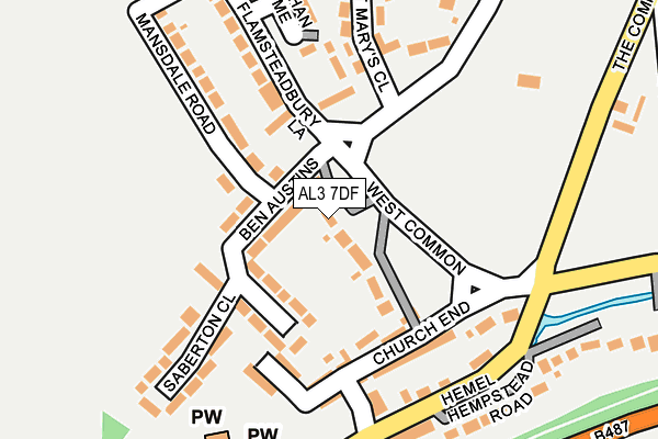 AL3 7DF map - OS OpenMap – Local (Ordnance Survey)