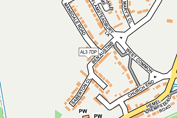 AL3 7DP map - OS OpenMap – Local (Ordnance Survey)