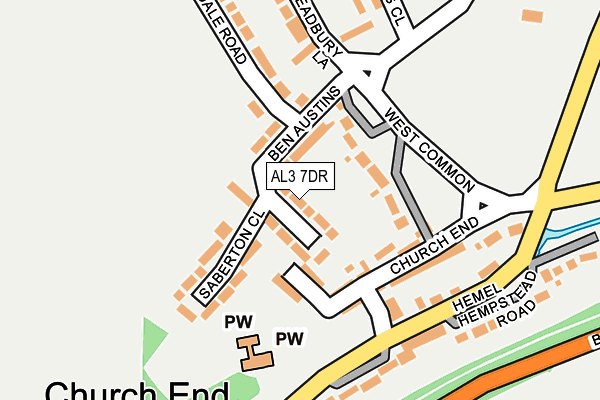 AL3 7DR map - OS OpenMap – Local (Ordnance Survey)