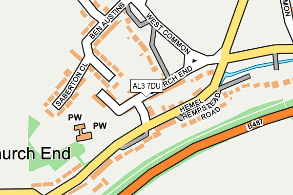 AL3 7DU map - OS OpenMap – Local (Ordnance Survey)