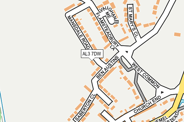 AL3 7DW map - OS OpenMap – Local (Ordnance Survey)