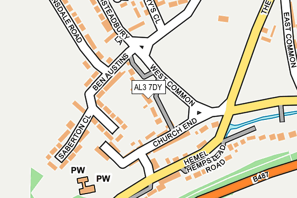 AL3 7DY map - OS OpenMap – Local (Ordnance Survey)