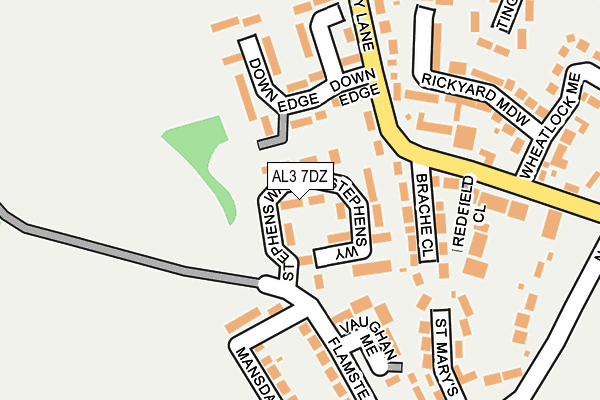 AL3 7DZ map - OS OpenMap – Local (Ordnance Survey)